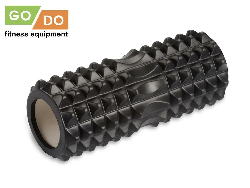 Валик-ролл для фитнеса и йоги GO DO YY4-33, 33 x 12 см, массажный, чёрный в Краснодаре в магазине SportPanda Валик-ролл для фитнеса и йоги GO DO YY4-33, 33 x 12 см, массажный, чёрный – фото