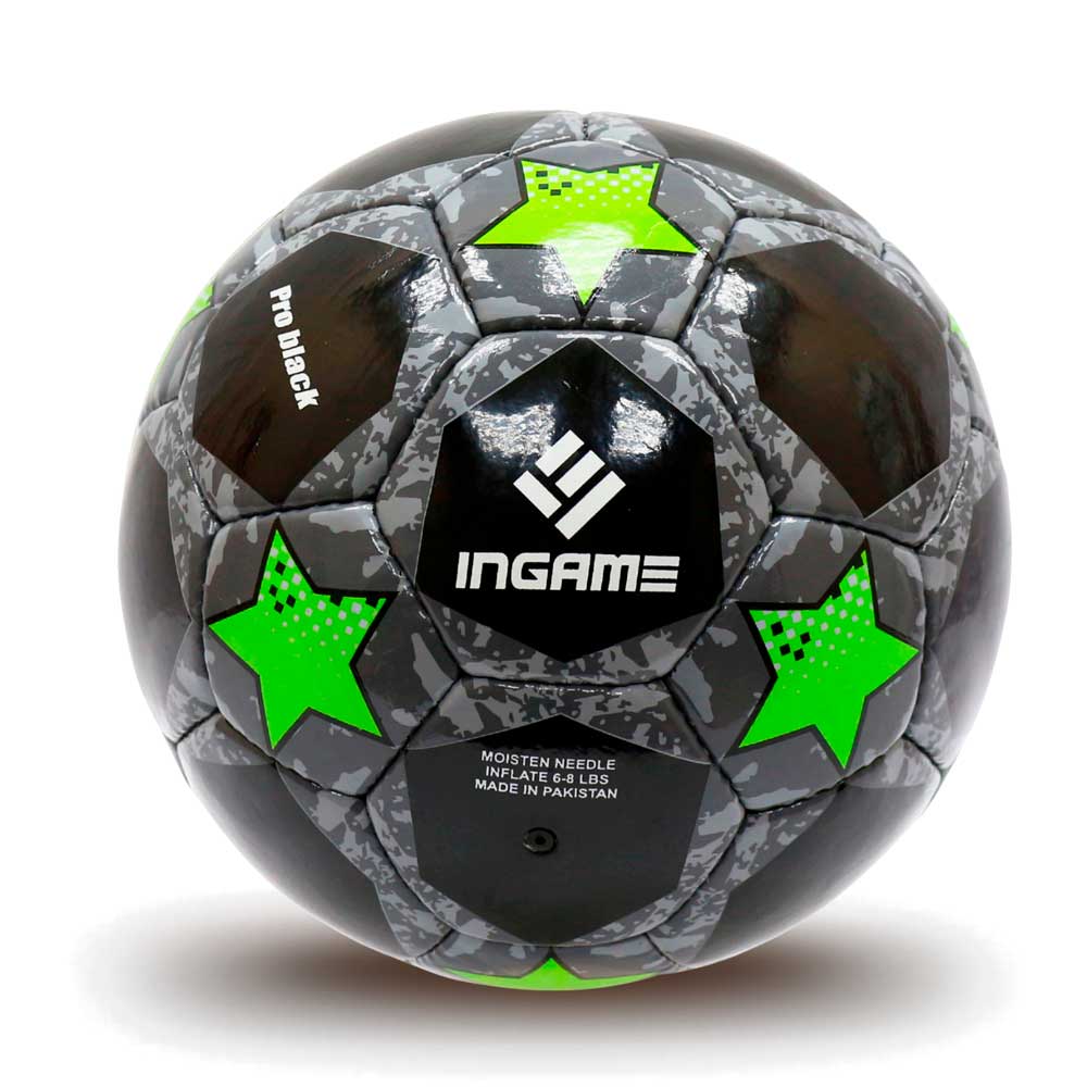 Мяч футбольный INGAME PRO BLACK IFB-117, №5, чёрно-зелёный в Краснодаре в магазине SportPanda Мяч футбольный INGAME PRO BLACK IFB-117, №5, чёрно-зелёный – фото