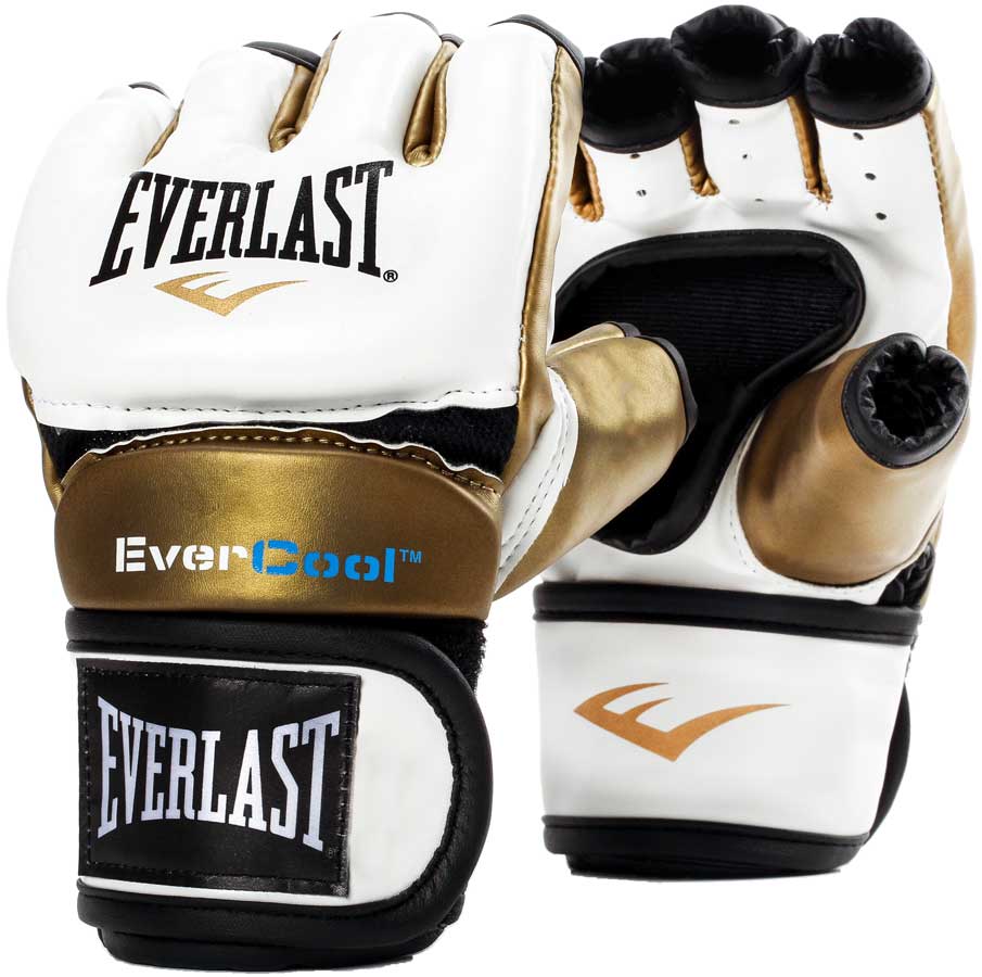 Перчатки для ММА Everlast Everstrike WSD, тренировочные, белый / золотой в Краснодаре в магазине SportPanda Перчатки для ММА Everlast Everstrike WSD, тренировочные, белый / золотой – фото