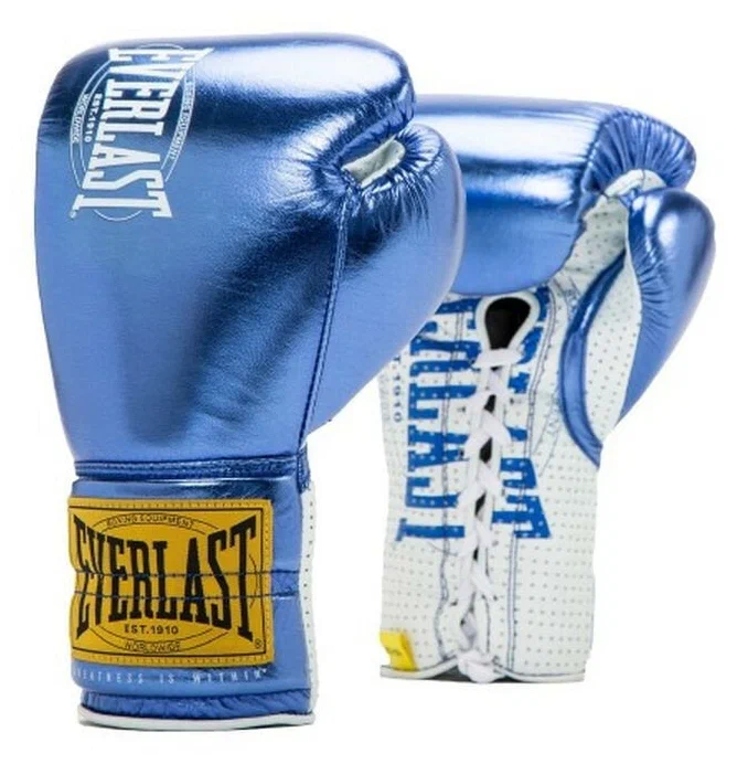 Боксерские перчатки Everlast 1910 Classic, для соревнований, синий в Краснодаре в магазине SportPanda Боксерские перчатки Everlast 1910 Classic, для соревнований, синий – фото