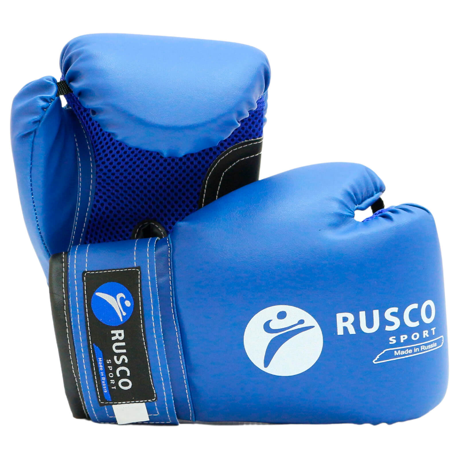 Боксерские перчатки Rusco Sport, тренировочные, синий в Краснодаре в магазине SportPanda Боксерские перчатки Rusco Sport, тренировочные, синий – фото