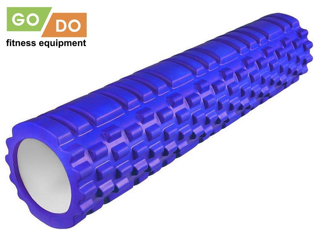 Валик-ролл для йоги и фитнеса GO DO JD2-60, 60 x 14 см, массажный, синий в Краснодаре в магазине SportPanda Валик-ролл для йоги и фитнеса GO DO JD2-60, 60 x 14 см, массажный, синий – фото