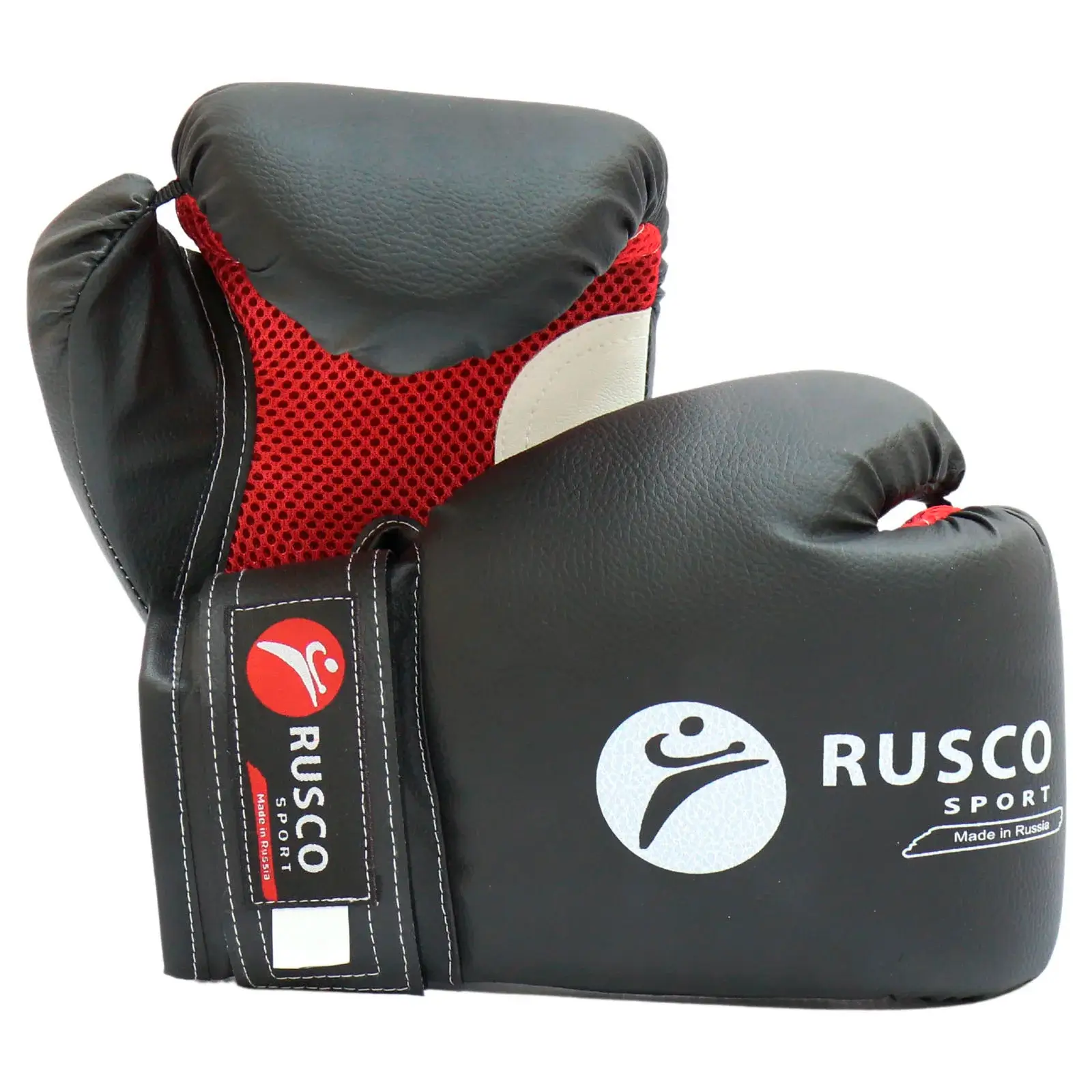 Боксерские перчатки Rusco Sport, тренировочные, чёрный в Краснодаре в магазине SportPanda Боксерские перчатки Rusco Sport, тренировочные, чёрный – фото