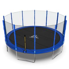Батут DFC Trampoline Fitness с сеткой 16ft Синий в Краснодаре в магазине SportPanda Батут DFC Trampoline Fitness с сеткой 16ft Синий – фото