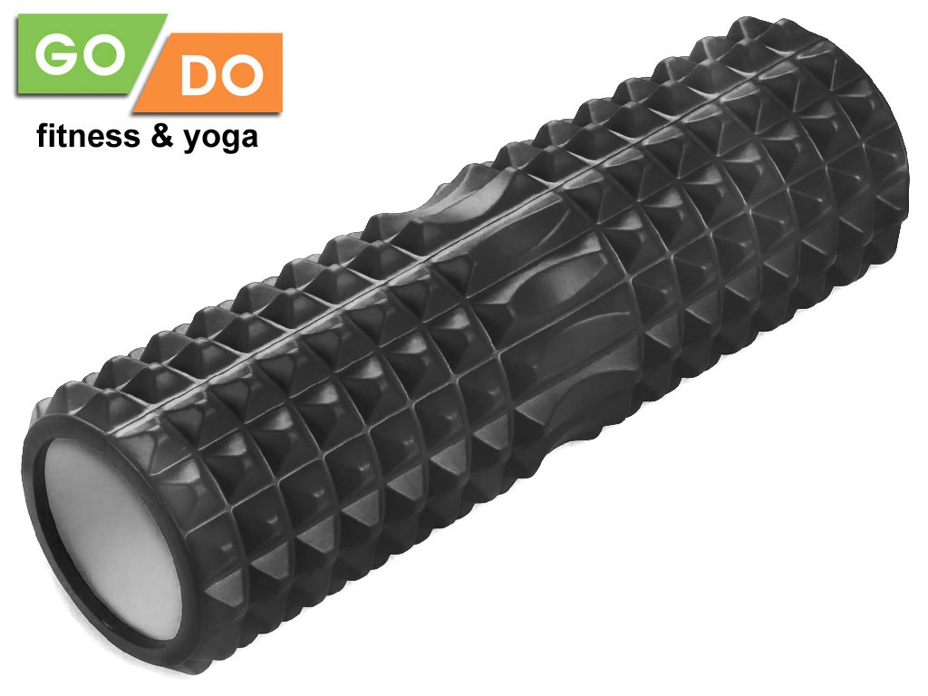 Валик для йоги и фитнеса GO DO YY4-45, 45 x 12 см, массажный, чёрный в Краснодаре в магазине SportPanda Валик для йоги и фитнеса GO DO YY4-45, 45 x 12 см, массажный, чёрный – фото