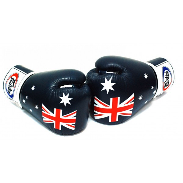 Боксерские перчатки Fairtex BGV1 Australia day, тренировочные, синий в Краснодаре в магазине SportPanda Боксерские перчатки Fairtex BGV1 Australia day, тренировочные, синий – фото