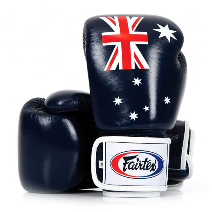 Боксерские перчатки Fairtex BGV1 Australia day, тренировочные, синий в Краснодаре в магазине SportPanda Боксерские перчатки Fairtex BGV1 Australia day, тренировочные, синий – фото