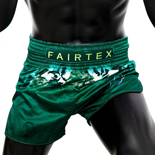 Шорты для тайского бокса и кикбосинга Fairtex BS1913 Josh Tonna, зелёный – фото