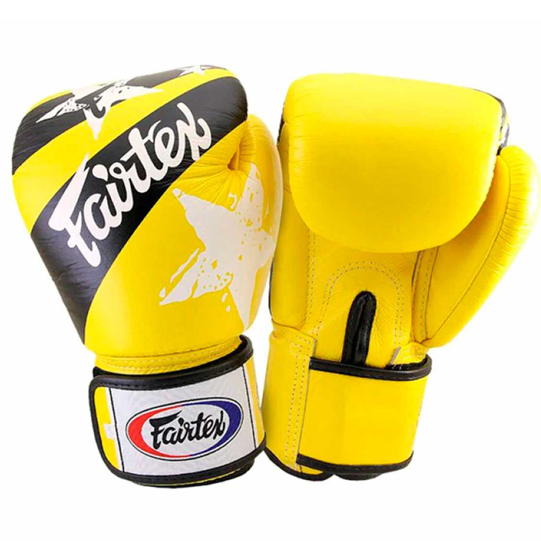 Боксерские перчатки Fairtex BGV1 Nation Print, тренировочные, жёлтый в Краснодаре в магазине SportPanda Боксерские перчатки Fairtex BGV1 Nation Print, тренировочные, жёлтый – фото