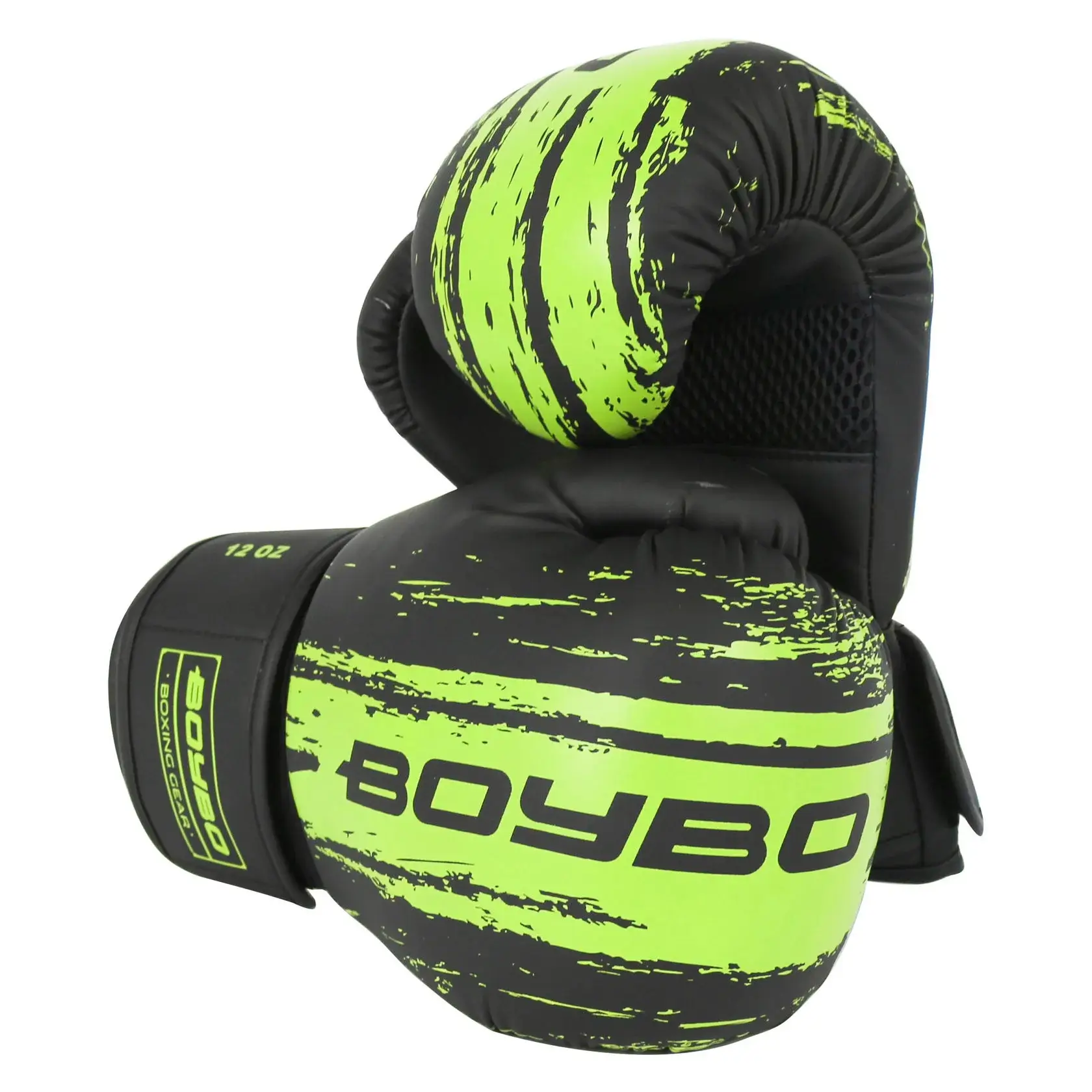 Боксерские перчатки BoyBo Stain BGS322, тренировочные, зелёный в Краснодаре в магазине SportPanda Боксерские перчатки BoyBo Stain BGS322, тренировочные, зелёный – фото