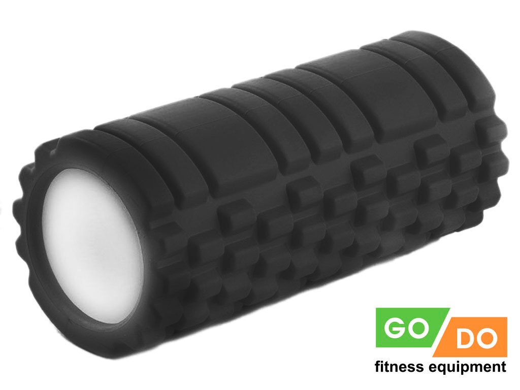 Валик-ролл для фитнеса и йоги GO DO JD2-33, 33 x 14 см, массажный, чёрный в Краснодаре в магазине SportPanda Валик-ролл для фитнеса и йоги GO DO JD2-33, 33 x 14 см, массажный, чёрный – фото