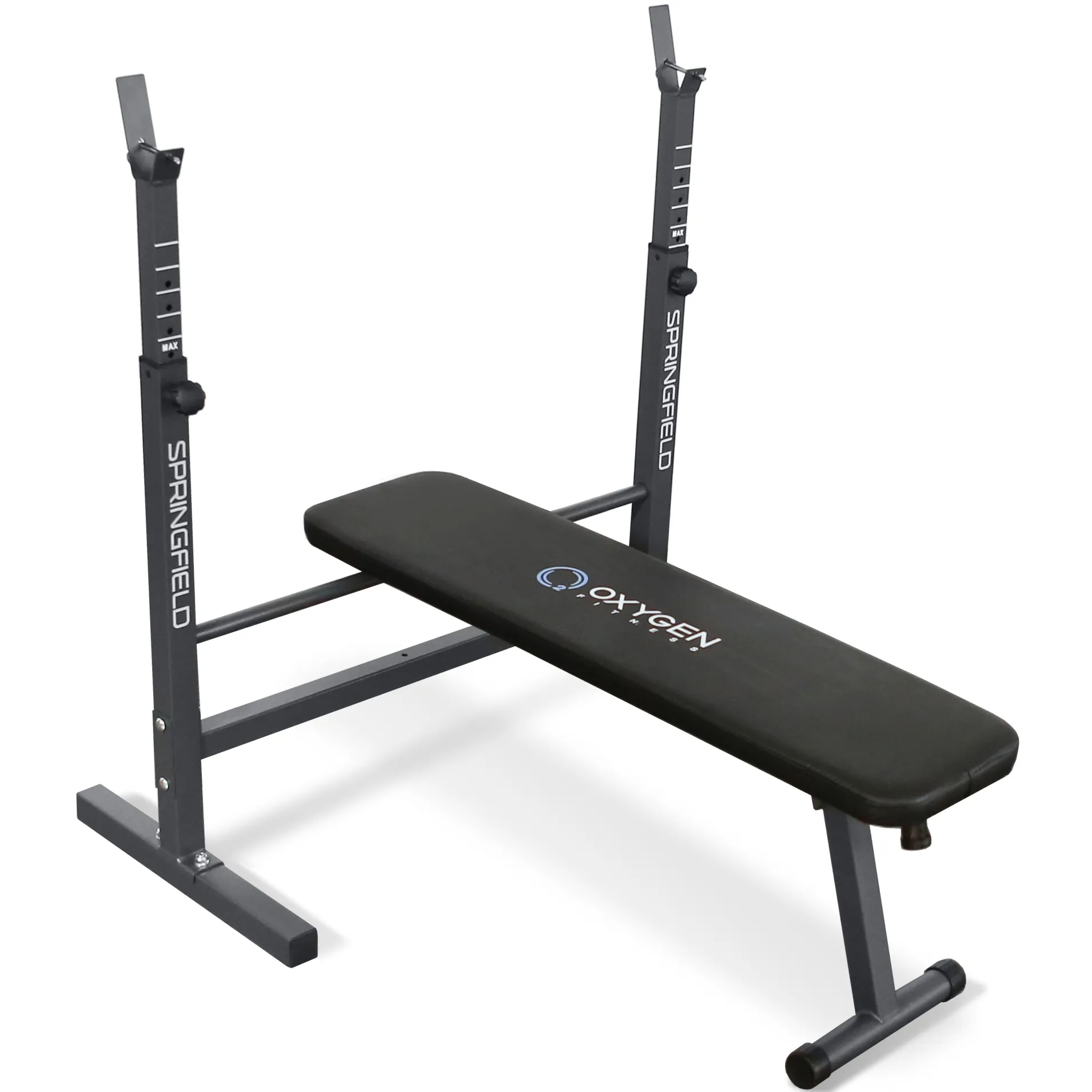 Скамья для жима со стойками OXYGEN FITNESS SPRINGFIELD, домашняя, чёрный в Краснодаре в магазине SportPanda Скамья для жима со стойками OXYGEN FITNESS SPRINGFIELD, домашняя, чёрный – фото
