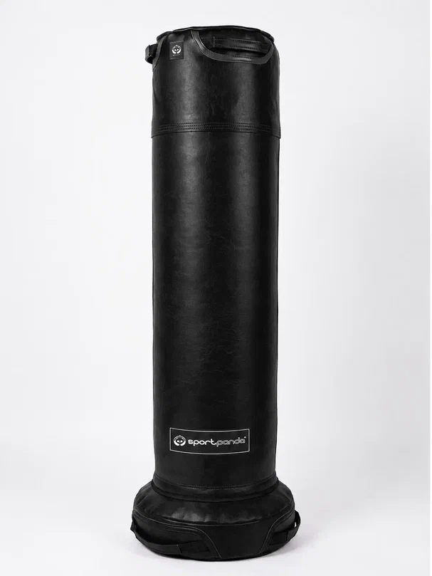 Напольный боксерский мешок BLACK, натуральная кожа, 140 см, D-35 см, 45 кг – фото