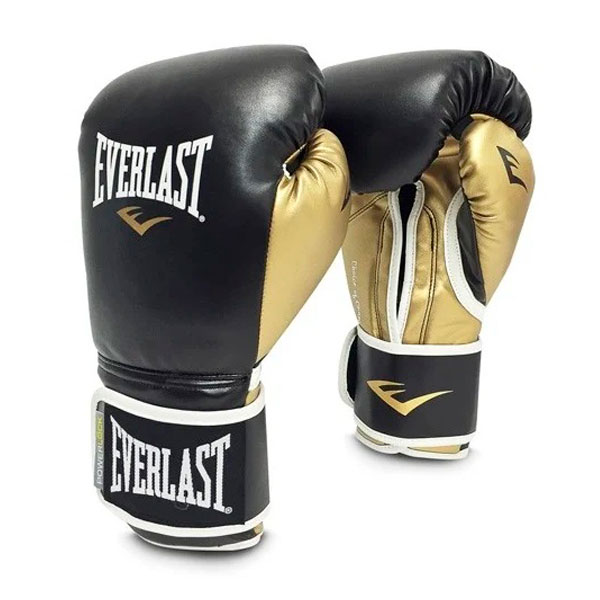 Боксерские перчатки Everlast Powerlock PU, тренировочные, чёрно-золотой в Краснодаре в магазине SportPanda Боксерские перчатки Everlast Powerlock PU, тренировочные, чёрно-золотой – фото