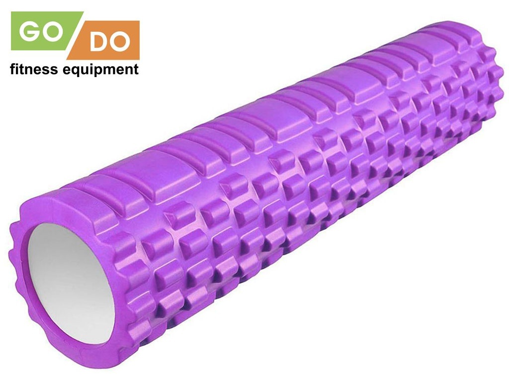 Валик-ролл для йоги и фитнеса GO DO JD2-60, 60 x 14 см, массажный, фиолетовый в Краснодаре в магазине SportPanda Валик-ролл для йоги и фитнеса GO DO JD2-60, 60 x 14 см, массажный, фиолетовый – фото