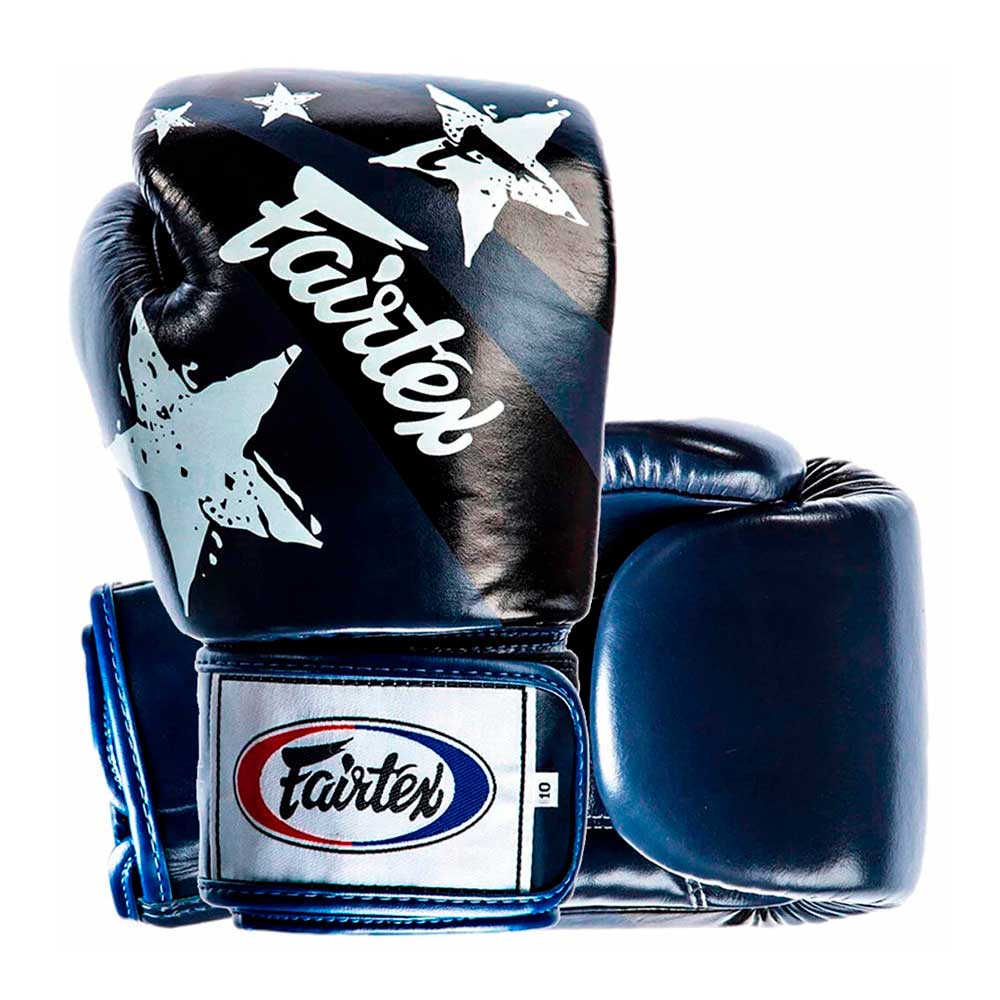 Боксерские перчатки Fairtex BGV1 Nation Print, тренировочные, синий в Краснодаре в магазине SportPanda Боксерские перчатки Fairtex BGV1 Nation Print, тренировочные, синий – фото