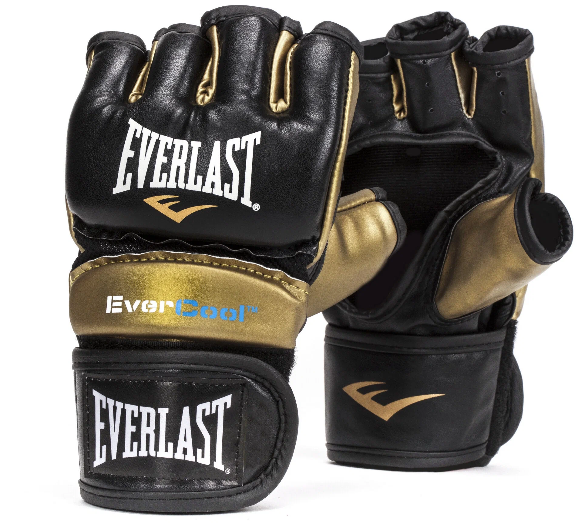 Перчатки для ММА Everlast Everstrike, тренировочные, чёрный / золотой в Краснодаре в магазине SportPanda Перчатки для ММА Everlast Everstrike, тренировочные, чёрный / золотой – фото