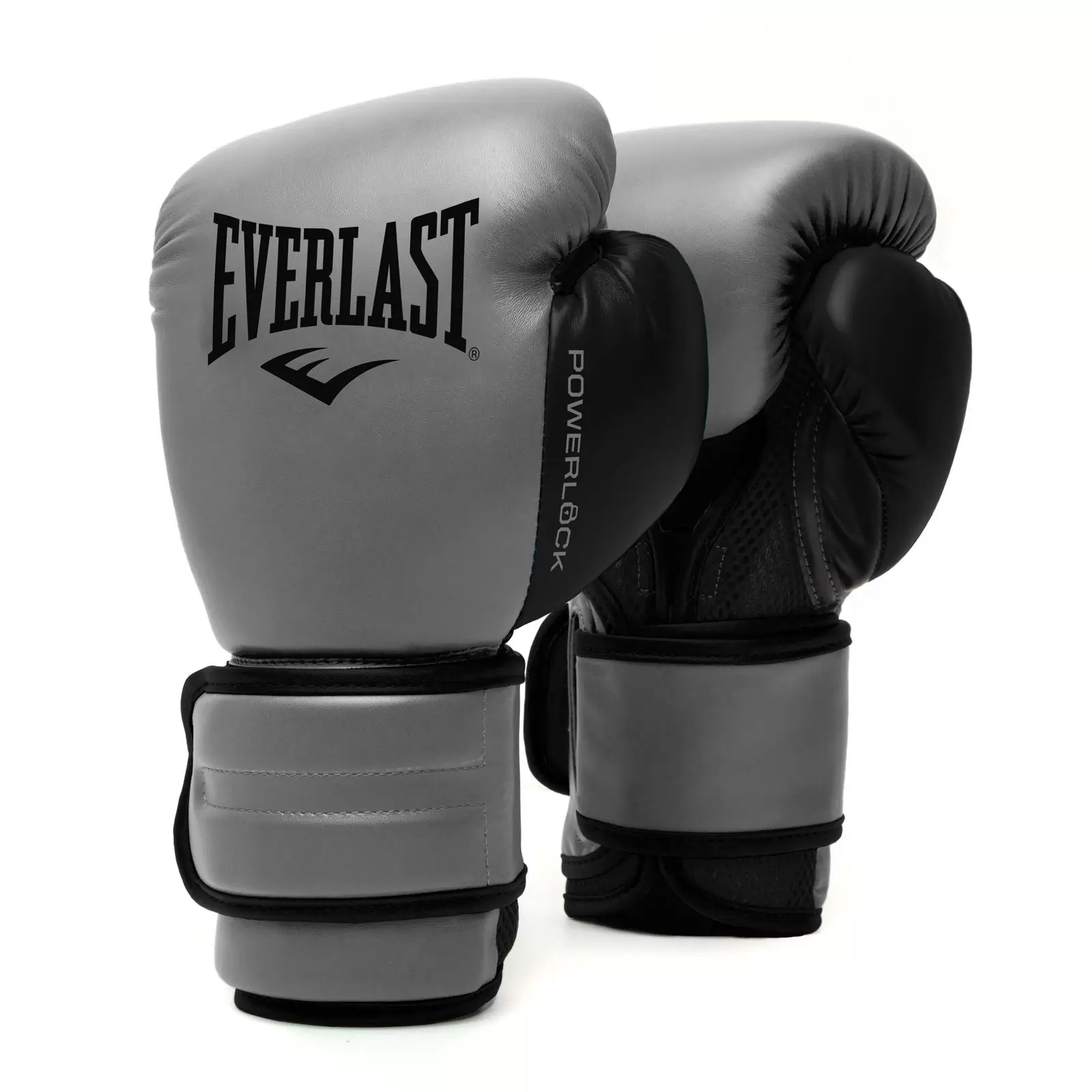 Боксерские перчатки Everlast Powerlock PU 2, тренировочные, серый в Краснодаре в магазине SportPanda Боксерские перчатки Everlast Powerlock PU 2, тренировочные, серый – фото