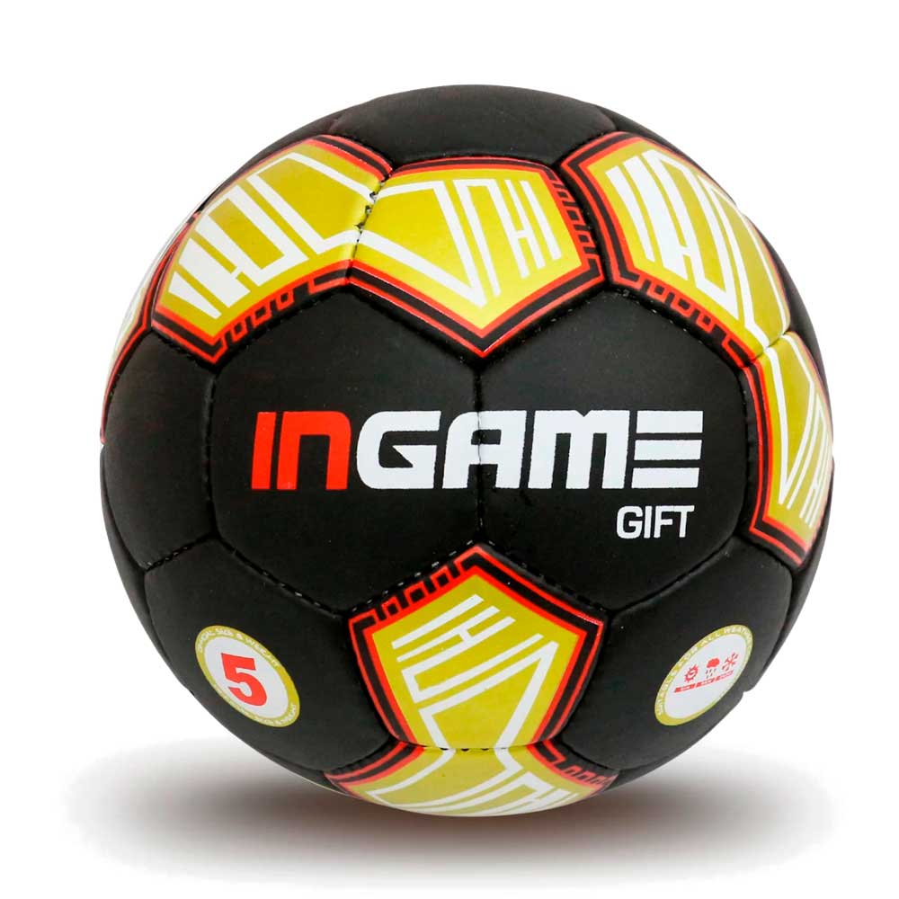 Мяч футбольный INGAME GIFT  IFB-108, №5, чёрно-красно-золотой в Краснодаре в магазине SportPanda Мяч футбольный INGAME GIFT  IFB-108, №5, чёрно-красно-золотой – фото