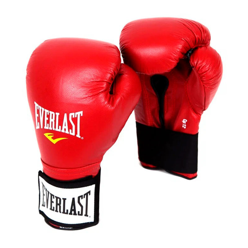 Боксерские перчатки Everlast, на липучке, тренировочные, красный в Краснодаре в магазине SportPanda Боксерские перчатки Everlast, на липучке, тренировочные, красный – фото