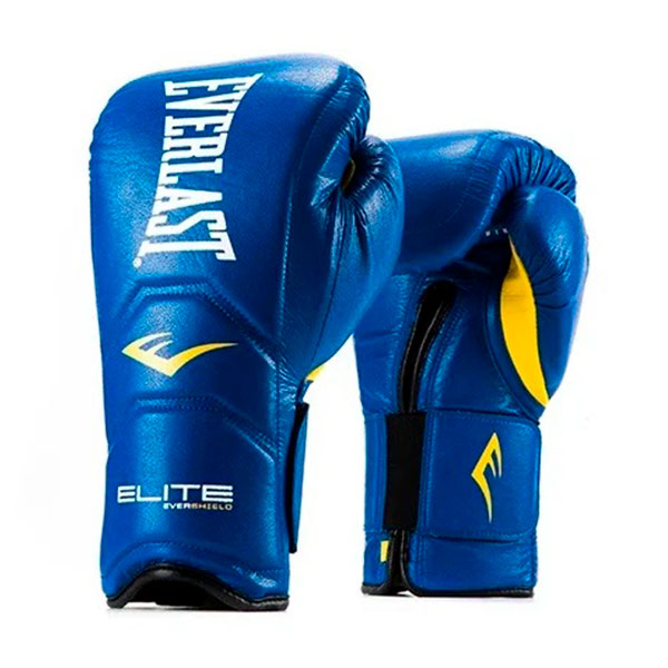 Боксерские перчатки Everlast Elite Pro, на липучке, тренировочные, синий в Краснодаре в магазине SportPanda Боксерские перчатки Everlast Elite Pro, на липучке, тренировочные, синий – фото
