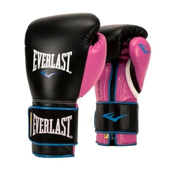 Боксерские перчатки Everlast Powerlock PU, тренировочные, чёрно-розовый в Краснодаре в магазине SportPanda Боксерские перчатки Everlast Powerlock PU, тренировочные, чёрно-розовый – фото