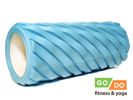 Валик-ролл для фитнеса и йоги GO DO XW7-33, массажный, голубой – фото