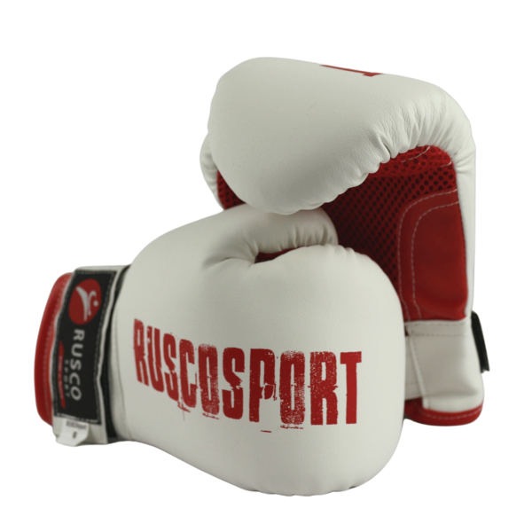 Боксерские перчатки Rusco Sport, тренировочные, бело-красный в Краснодаре в магазине SportPanda Боксерские перчатки Rusco Sport, тренировочные, бело-красный – фото
