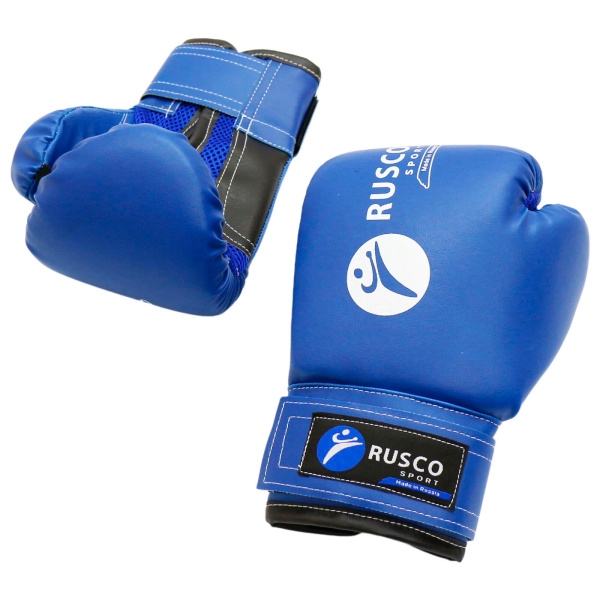 Боксерские перчатки Rusco Sport, тренировочные, синий в Краснодаре в магазине SportPanda Боксерские перчатки Rusco Sport, тренировочные, синий – фото