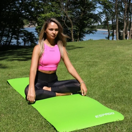 Коврик для йоги и фитнеса ESPADO ES2123 1/10, 10 мм, каучук, зелёный – фото