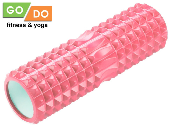 Валик для йоги и фитнеса GO DO YY4-45, 45 x 12 см, массажный, розовый в Краснодаре в магазине SportPanda Валик для йоги и фитнеса GO DO YY4-45, 45 x 12 см, массажный, розовый – фото