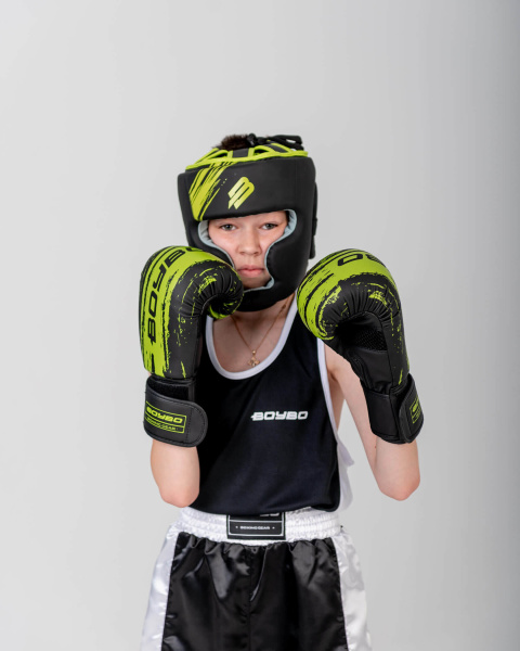 Боксерские перчатки BoyBo Stain BGS322, тренировочные, зелёный в Краснодаре в магазине SportPanda Боксерские перчатки BoyBo Stain BGS322, тренировочные, зелёный – фото