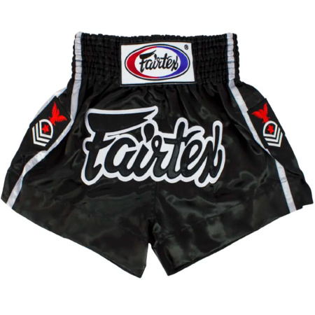 Шорты для тайского бокса Fairtex BS0621 Red Eagle Rank Shorts, чёрный в Краснодаре в магазине SportPanda Шорты для тайского бокса Fairtex BS0621 Red Eagle Rank Shorts, чёрный – фото