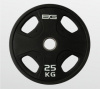 Диск олимпийский BRONZE GYM BG-PA-PL-P250, 25 кг, с хватом, обрезиненный, чёрный в Краснодаре в магазине SportPanda Диск олимпийский BRONZE GYM BG-PA-PL-P250, 25 кг, с хватом, обрезиненный, чёрный – фото