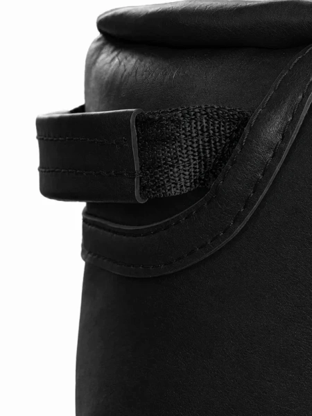 Напольный боксерский мешок BLACK, натуральная кожа, 140 см, D-35 см, 45 кг – фото