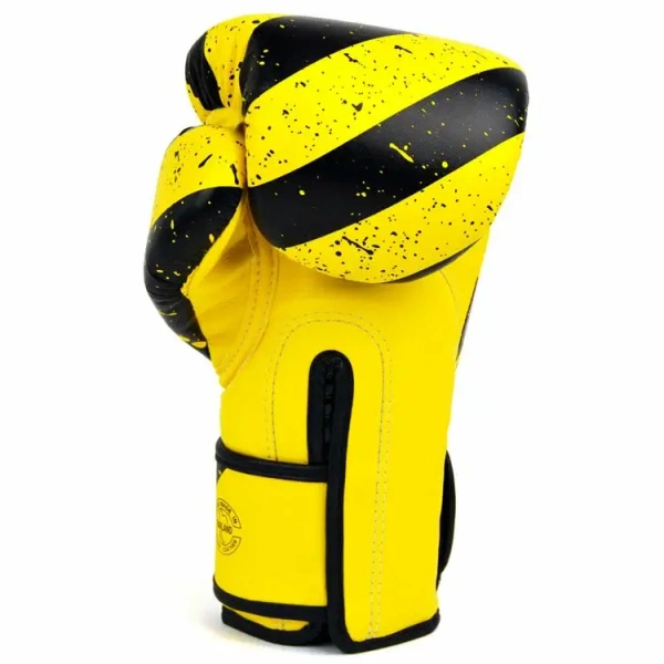 Боксерские перчатки Fairtex BGV14 Black op ART, тренировочные, жёлтый – фото