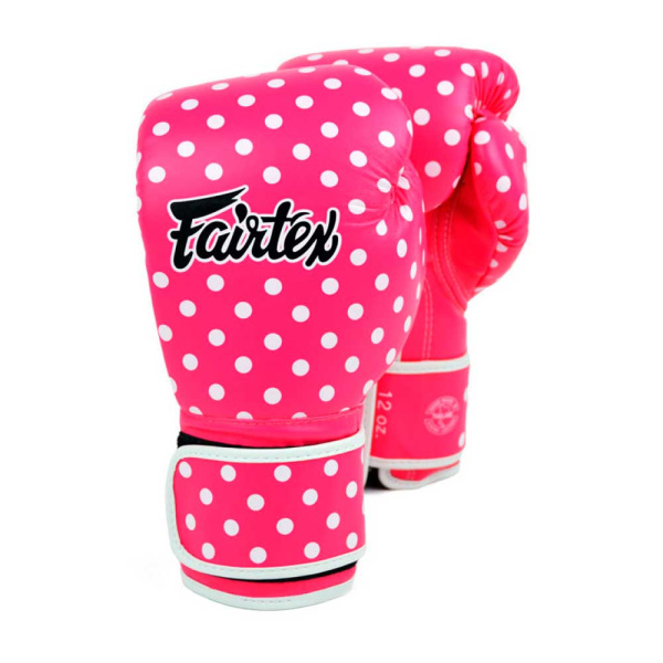 Боксерские перчатки Fairtex BGV14 PINK POLKA DOT, тренировочные, розовый в Краснодаре в магазине SportPanda Боксерские перчатки Fairtex BGV14 PINK POLKA DOT, тренировочные, розовый – фото