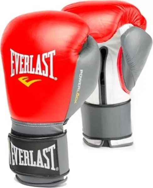 Боксерские перчатки Everlast Powerlock, для соревнований, красный / серый в Краснодаре в магазине SportPanda Боксерские перчатки Everlast Powerlock, для соревнований, красный / серый – фото