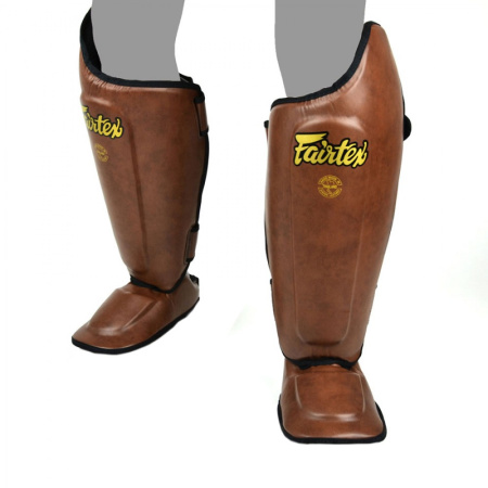 Тренировочная защита голени и стопы Fairtex SP8, S, коричневый  Тренировочная защита голени и стопы Fairtex SP8, S, коричневый