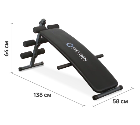 Скамья для пресса OXYGEN FITNESS EVERETT, изогнутая, домашняя, чёрный в Краснодаре в магазине SportPanda Скамья для пресса OXYGEN FITNESS EVERETT, изогнутая, домашняя, чёрный – фото