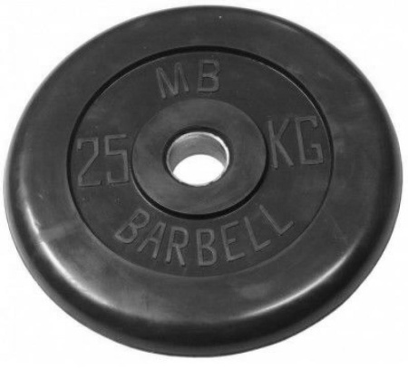 Диск обрезиненный BARBELL MB (металлическая втулка) 25 кг / диаметр 51 мм в Краснодаре в магазине SportPanda Диск обрезиненный BARBELL MB (металлическая втулка) 25 кг / диаметр 51 мм – фото