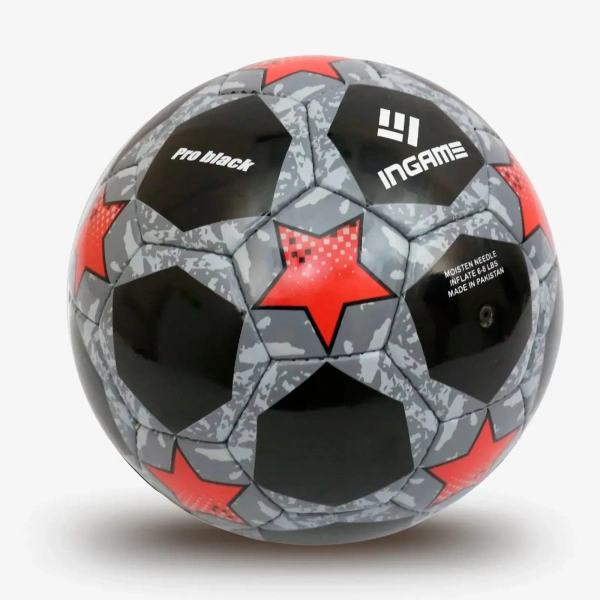 Мяч футбольный INGAME PRO BLACK IFB-117, №5, чёрно-красный в Краснодаре в магазине SportPanda Мяч футбольный INGAME PRO BLACK IFB-117, №5, чёрно-красный – фото