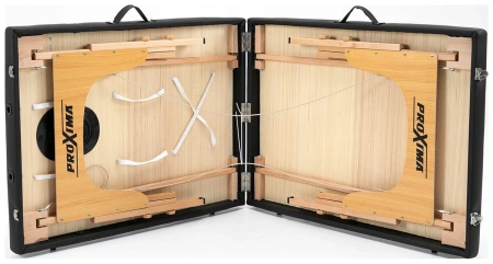 Массажный стол Proxima Parma 70, 2 секции, складной, чёрный – фото