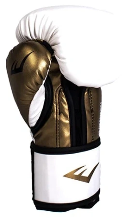 Боксерские перчатки Everlast Powerlock PU, тренировочные, бёло-золотой – фото