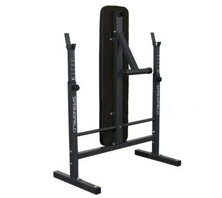 Скамья для жима со стойками OXYGEN FITNESS SPRINGFIELD, домашняя, чёрный в Краснодаре в магазине SportPanda Скамья для жима со стойками OXYGEN FITNESS SPRINGFIELD, домашняя, чёрный – фото