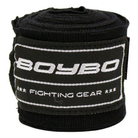 Боксерский бинт BoyBo BB2002-30, хлопок / эластан, чёрный в Краснодаре в магазине SportPanda Боксерский бинт BoyBo BB2002-30, хлопок / эластан, чёрный – фото