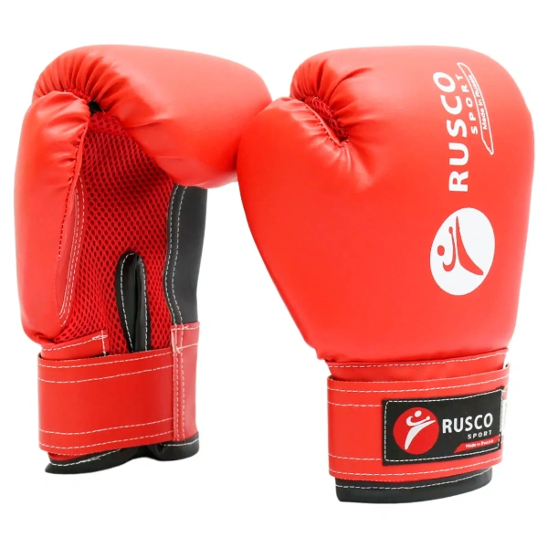 Боксерские перчатки Rusco Sport, тренировочные, красный в Краснодаре в магазине SportPanda Боксерские перчатки Rusco Sport, тренировочные, красный – фото
