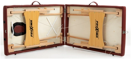 Массажный стол Proxima Parma 60, 2 секции, складной, бордовый – фото