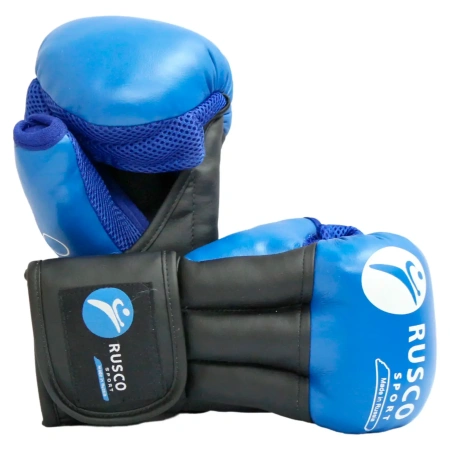 Перчатки для рукопашного боя Rusco Sport PRO, синий в Краснодаре в магазине SportPanda Перчатки для рукопашного боя Rusco Sport PRO, синий – фото