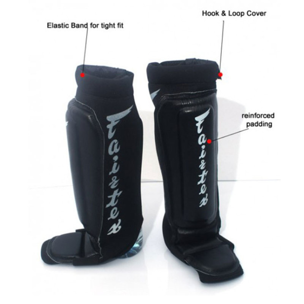  Тренировочная защита голени и стопы Fairtex SP6, с неопреновым чулком, M